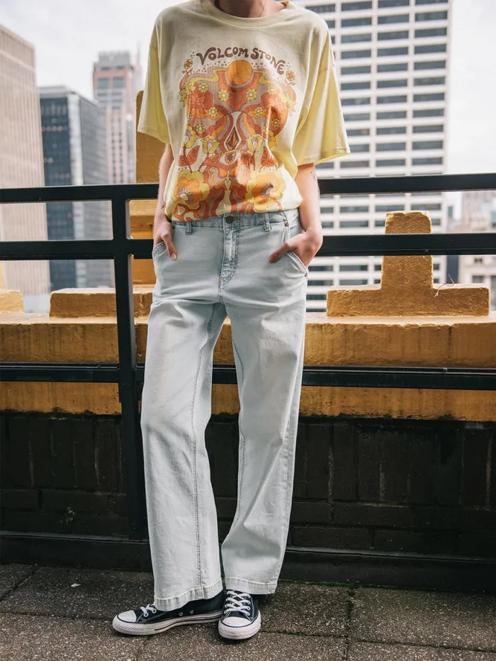 1991 Stoned Low Rise Pants 8211 Allover Stone Light Womens Volcom Bottoms