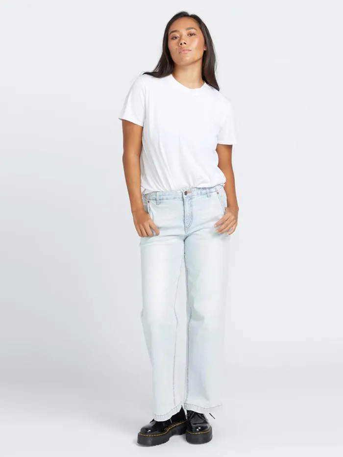 1991 Stoned Low Rise Pants 8211 Allover Stone Light Womens Volcom Bottoms