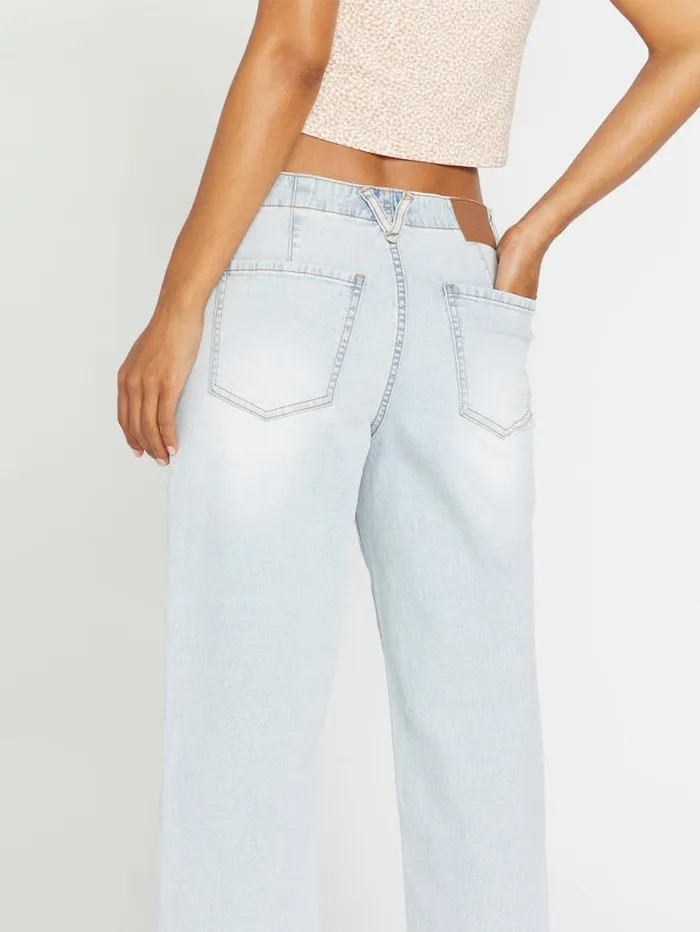 1991 Stoned Low Rise Pants 8211 Allover Stone Light Womens Volcom Bottoms