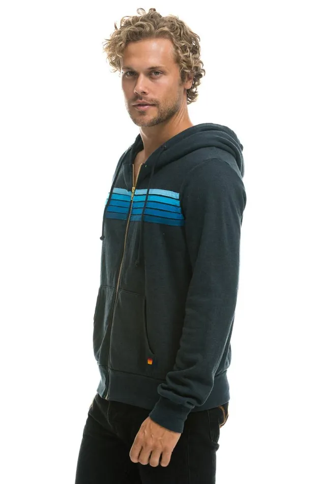 5 Stripe Hoodie 8211 Charcoal Blue WomenMen Aviator Nation Hoodies