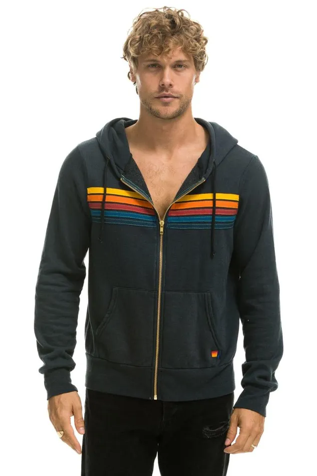 5 Stripe Hoodie 8211 Charcoal WomenMen Aviator Nation Hoodies