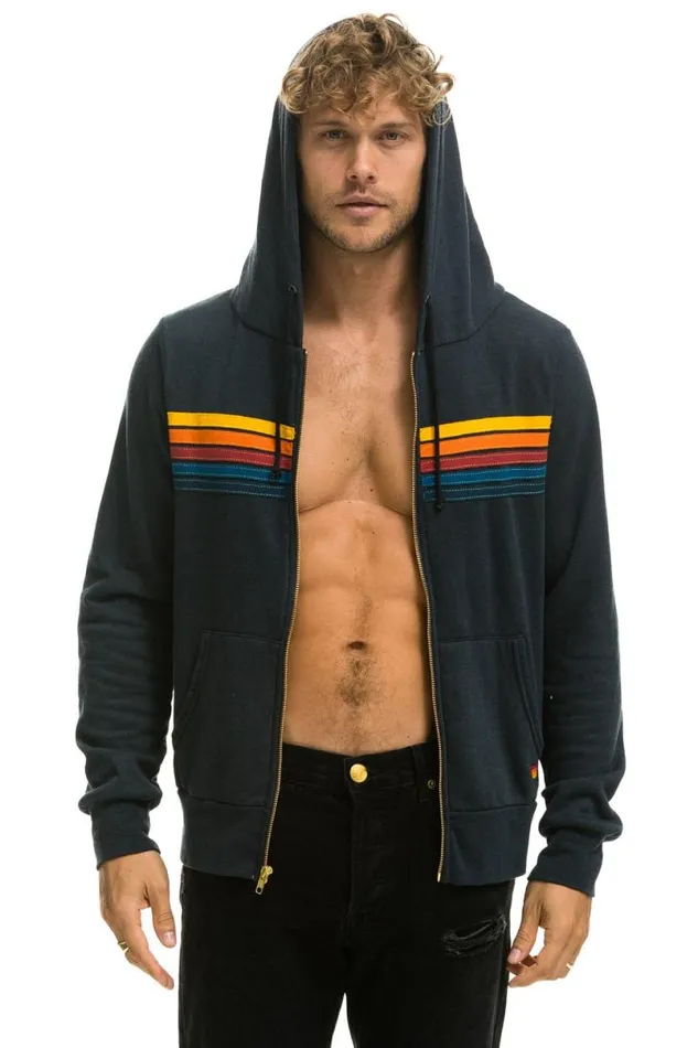 5 Stripe Hoodie 8211 Charcoal WomenMen Aviator Nation Hoodies