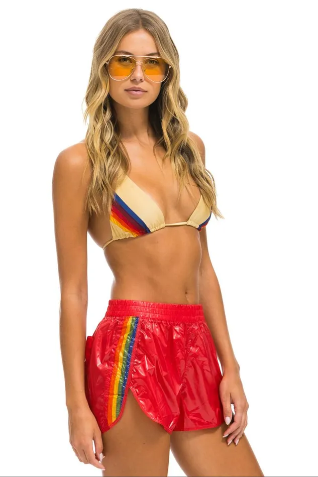 5 Stripe Nylon Jogger Short 8211 Cherry Women Aviator Nation Shorts