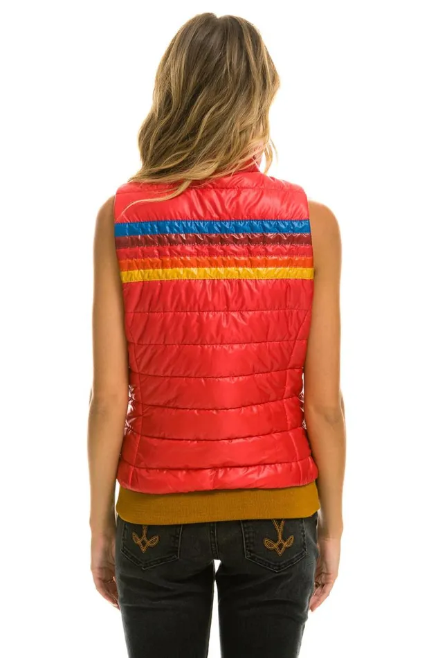 5 Stripe Vest 8211 Glossy Cherry Women Aviator Nation Vests