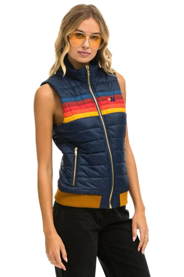 5 Stripe Vest 8211 Navy Women Aviator Nation Vests