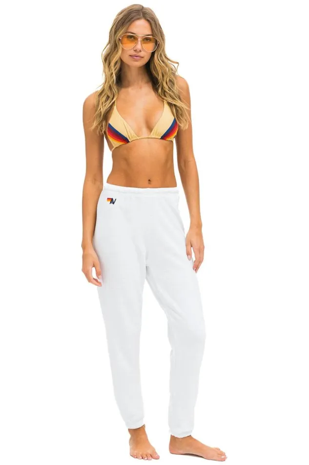 6 Stripe Sweatpants 8211 White Serape Women Aviator Nation Sweatpants