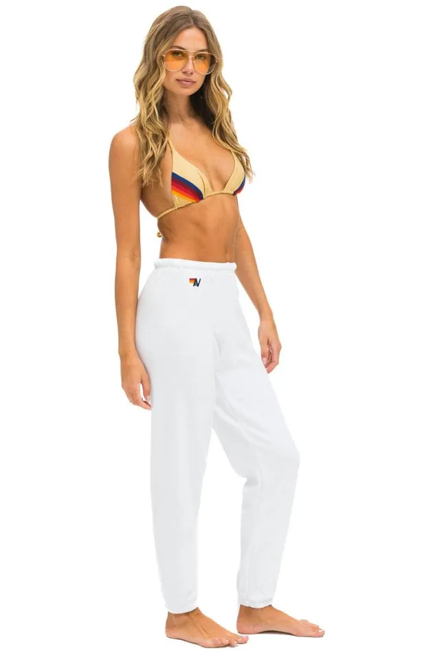6 Stripe Sweatpants 8211 White Serape Women Aviator Nation Sweatpants
