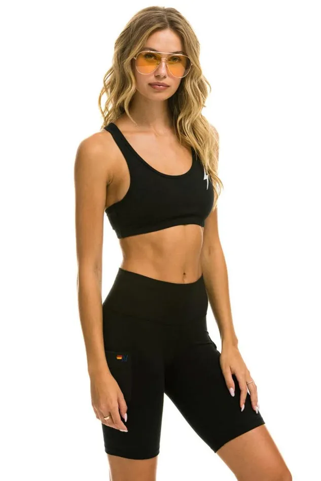 8 Inch Cargo Pocket HiRise Biker Short 8211 Black Women Aviator Nation Shorts 8 Inch Cargo Pocket HiRise Biker Short 8211 Black Women Aviator Nation Shorts