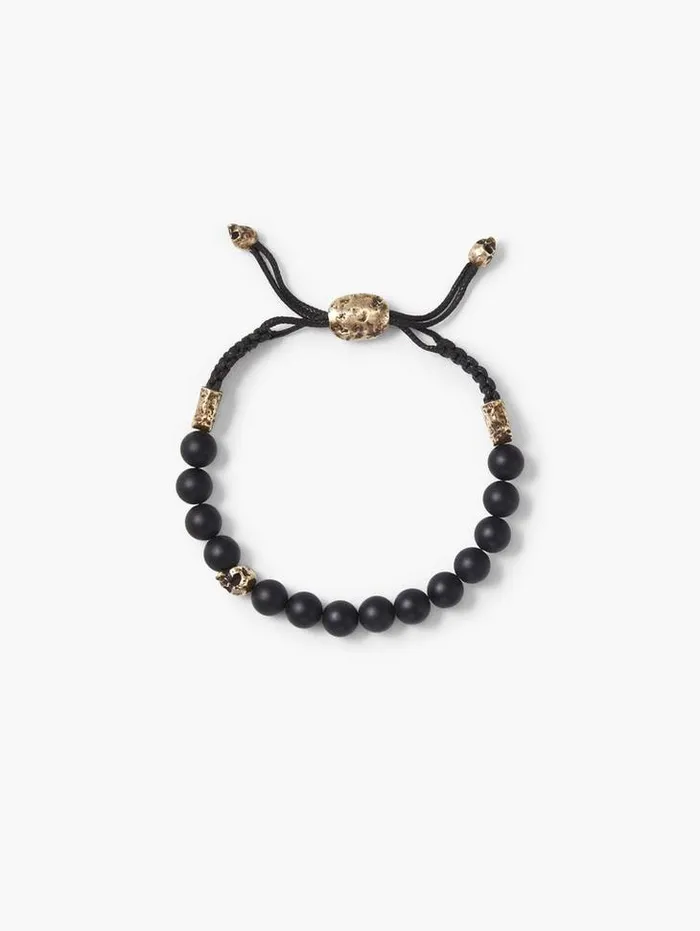 8MM BRASS SKULL WITH COLOR BEADS Black Men John Varvatos Jewelry