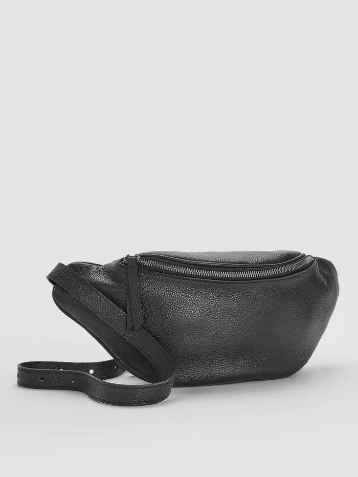 Accessories Women Eileen Fisher Textured Italian Leather Belt Bag Black