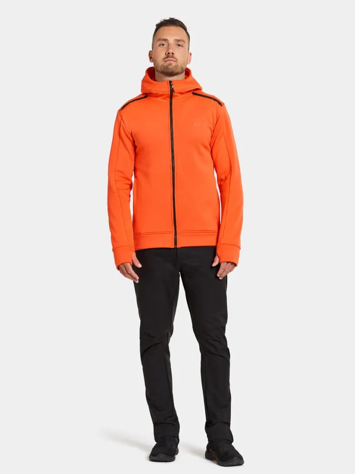 Acke FullZip Flame Men Didriksons Fleece and Midlayers