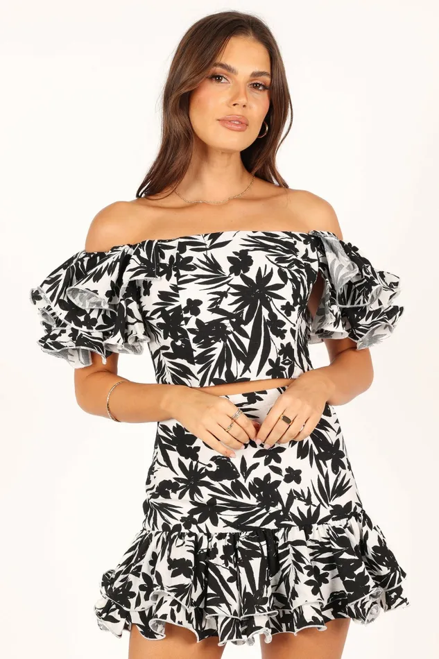 Adriana Off Shoulder Top Black Off The Shoulder Tops Petal and Pup Women