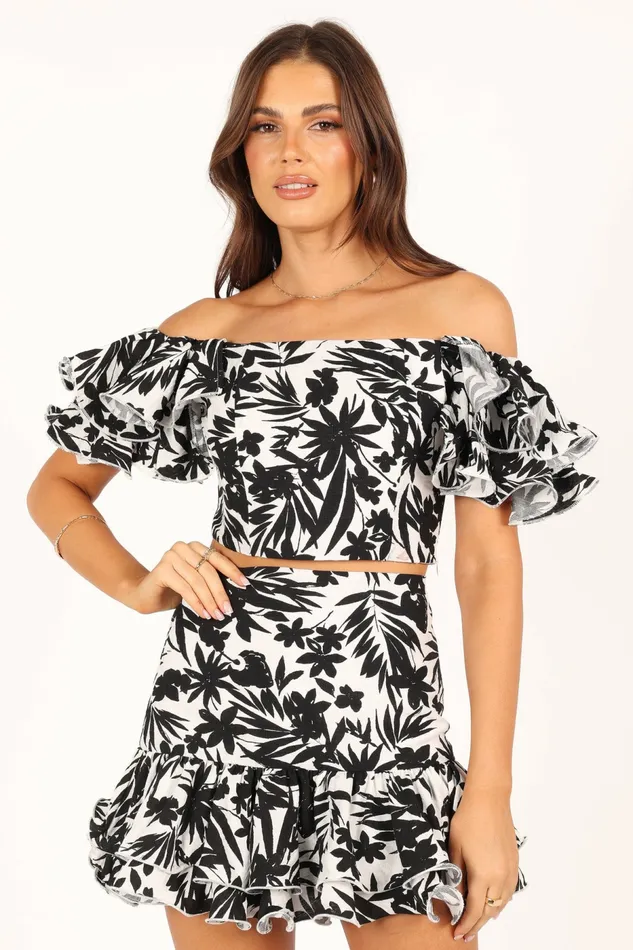 Adriana Off Shoulder Top Black Off The Shoulder Tops Petal and Pup Women