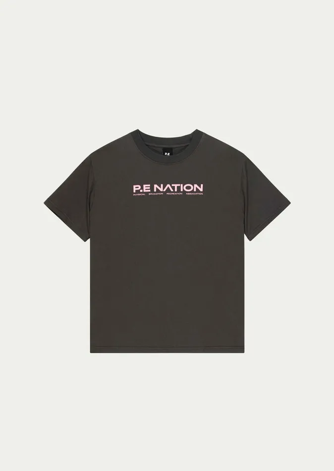 AERO SHORT SLEEVE TEE IN WASHED BLACK Tees PE Nation Women