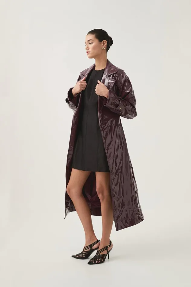 Aje Blazers Jackets and Coats Verve Trench Coat Mulberry 8211 Women Aje Blazers Jackets and Coats Verve Trench Coat Mulberry 8211 Women