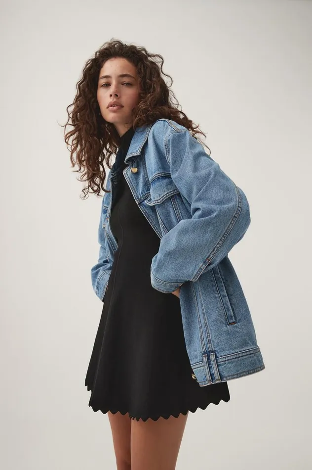 Aje Denim Aradia Oversized Denim Jacket Classic Wash 8211 Women