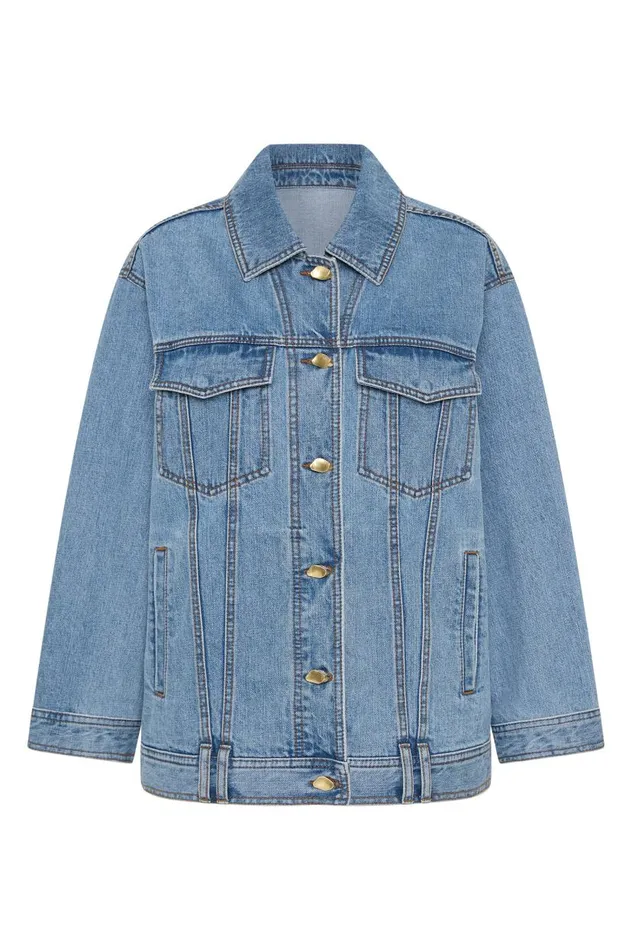 Aje Denim Aradia Oversized Denim Jacket Classic Wash 8211 Women Aje Denim Aradia Oversized Denim Jacket Classic Wash 8211 Women
