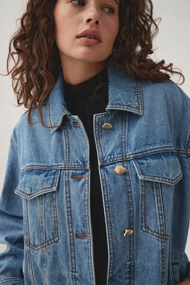Aje Denim Aradia Oversized Denim Jacket Classic Wash 8211 Women Aje Denim Aradia Oversized Denim Jacket Classic Wash 8211 Women