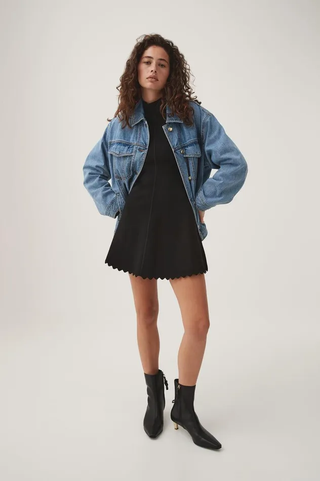 Aje Denim Aradia Oversized Denim Jacket Classic Wash 8211 Women Aje Denim Aradia Oversized Denim Jacket Classic Wash 8211 Women