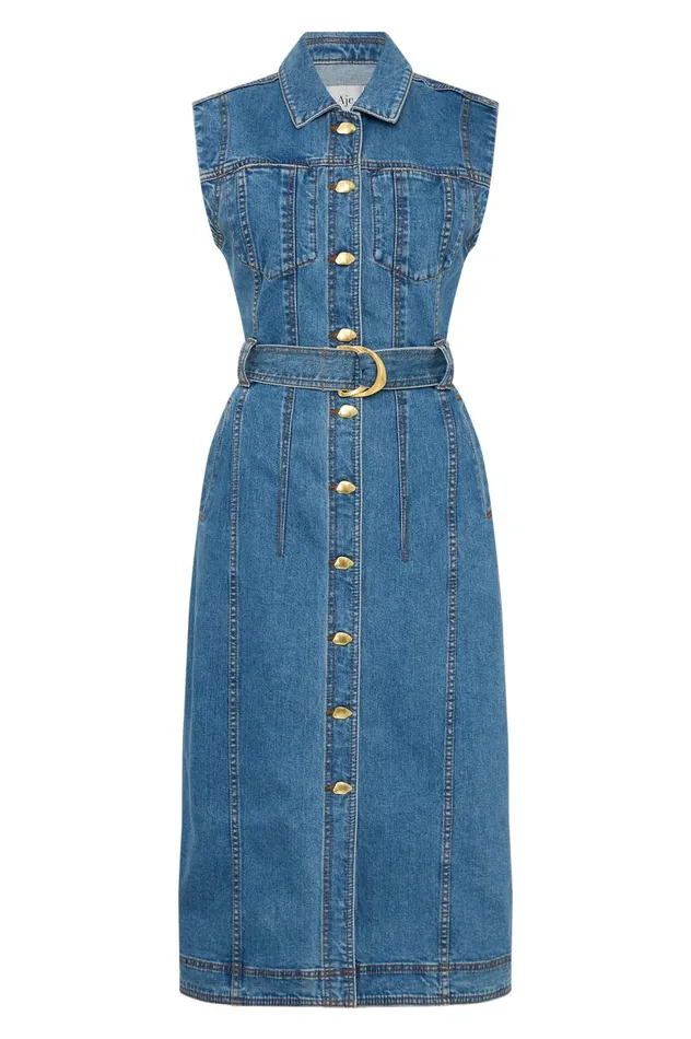 Aje Denim Darcie Denim Midi Dress 90039s Wash 8211 Women Aje Denim Darcie Denim Midi Dress 90039s Wash 8211 Women