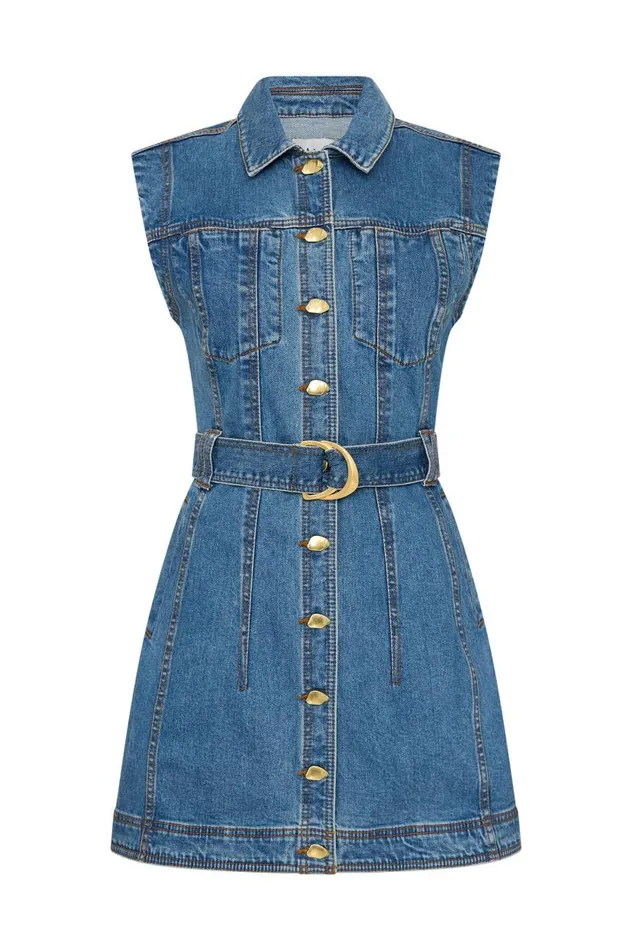 Aje Denim Darcie Denim Mini Dress 90039s Wash 8211 Women Aje Denim Darcie Denim Mini Dress 90039s Wash 8211 Women