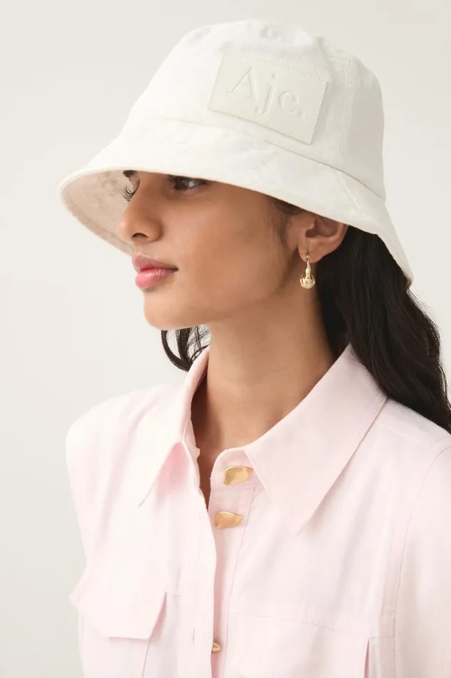 Aje Denim Kya Denim Bucket Hat Ivory 8211 Women