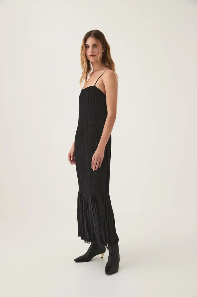Aje Dresses Arris Fringed Maxi Dress Black 8211 Women