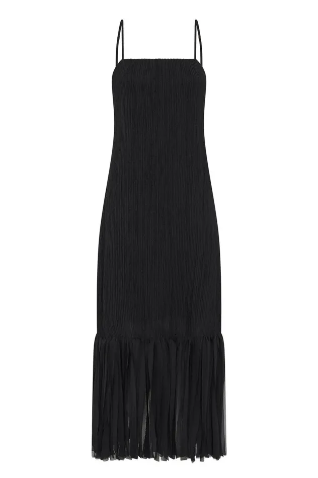 Aje Dresses Arris Fringed Maxi Dress Black 8211 Women Aje Dresses Arris Fringed Maxi Dress Black 8211 Women