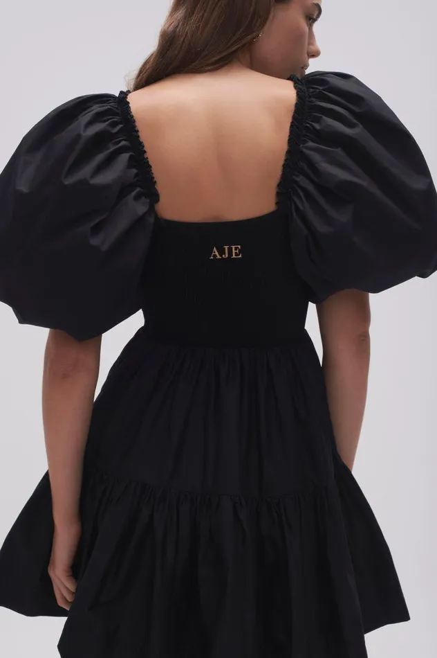 Aje Dresses Casa Puff Sleeve Mini Dress Black 8211 Women Aje Dresses Casa Puff Sleeve Mini Dress Black 8211 Women
