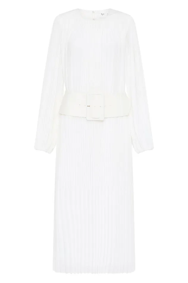 Aje Dresses Cathedra Belted Midi Dress Ivory 8211 Women Aje Dresses Cathedra Belted Midi Dress Ivory 8211 Women