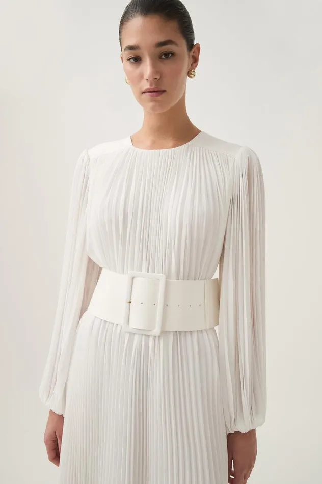 Aje Dresses Cathedra Belted Midi Dress Ivory 8211 Women Aje Dresses Cathedra Belted Midi Dress Ivory 8211 Women