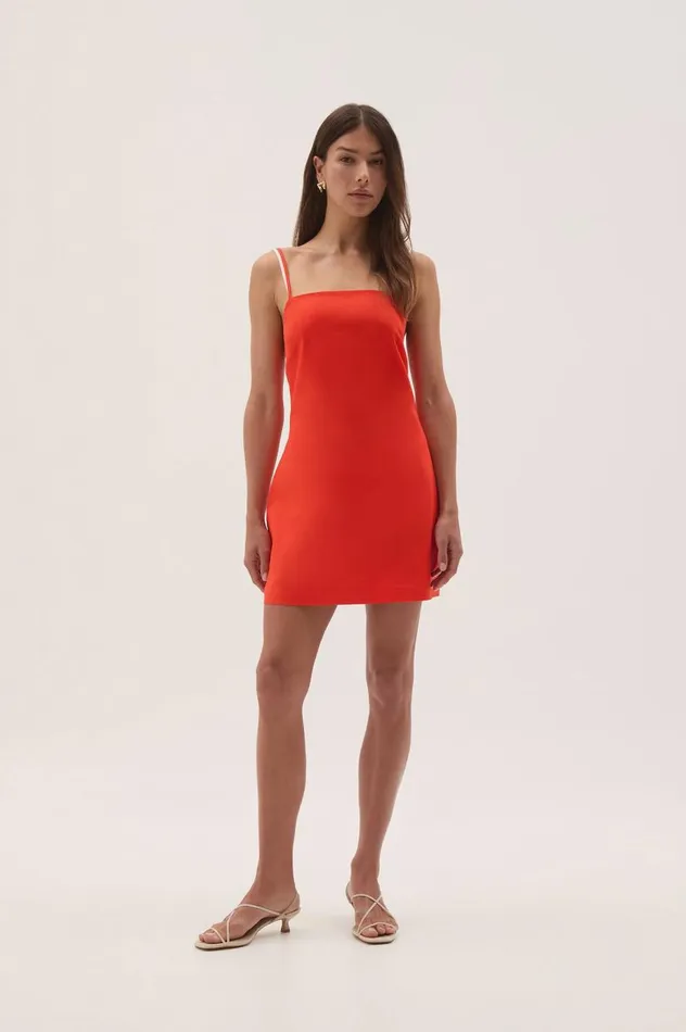 Aje Dresses Daze Low Back Mini Dress Coral 8211 Women