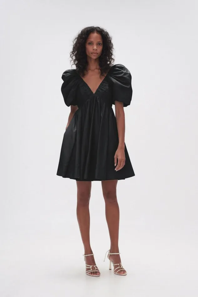 Aje Dresses Gabrielle Plunge Mini Dress Black 8211 Women