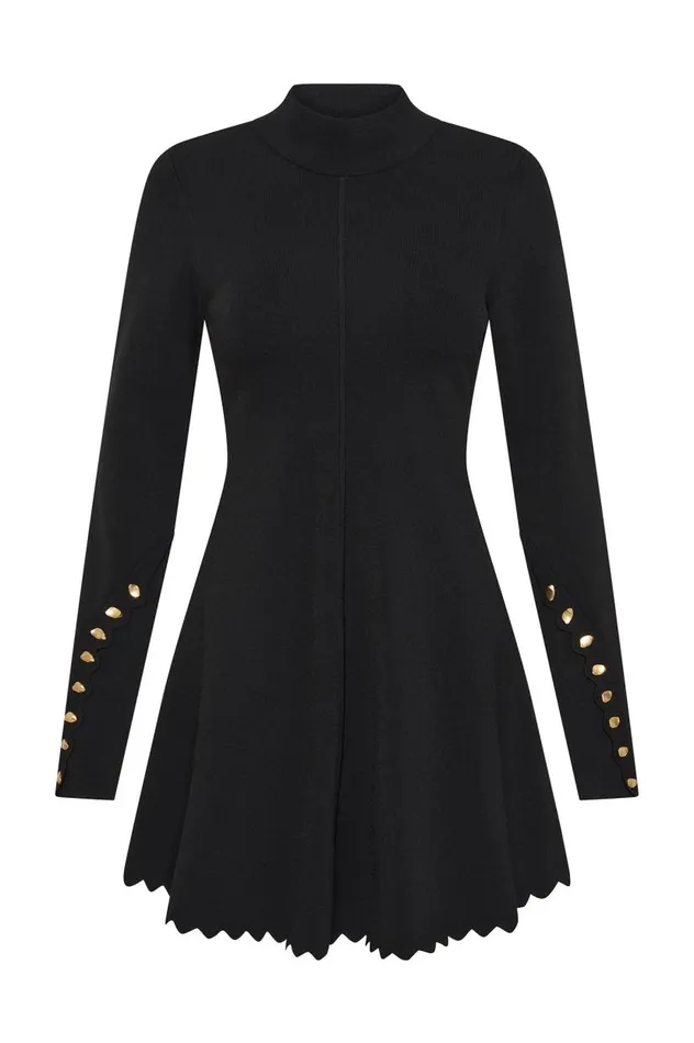 Aje Dresses Harmony Knit Mini Dress Black 8211 Women Aje Dresses Harmony Knit Mini Dress Black 8211 Women