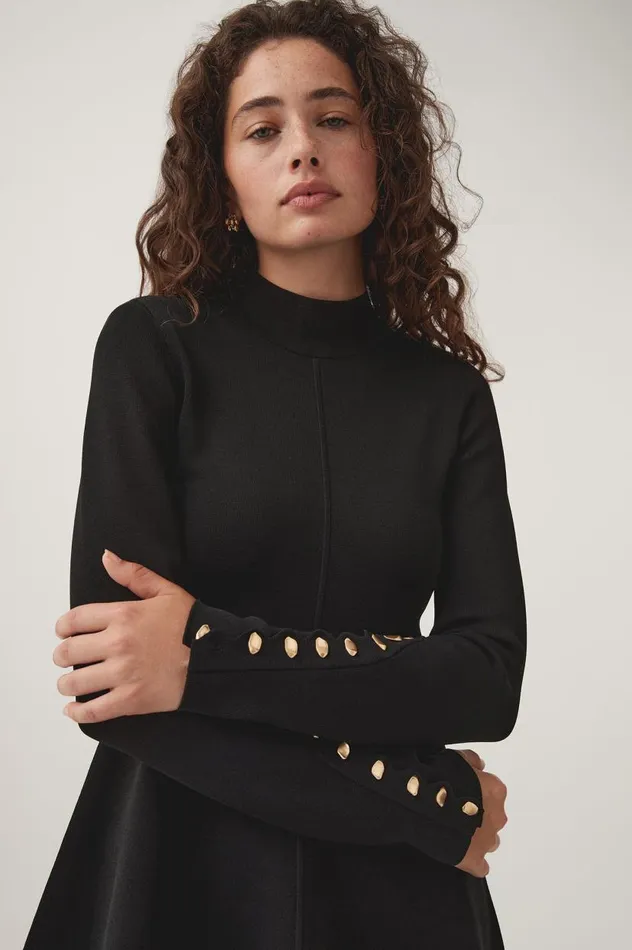 Aje Dresses Harmony Knit Mini Dress Black 8211 Women Aje Dresses Harmony Knit Mini Dress Black 8211 Women