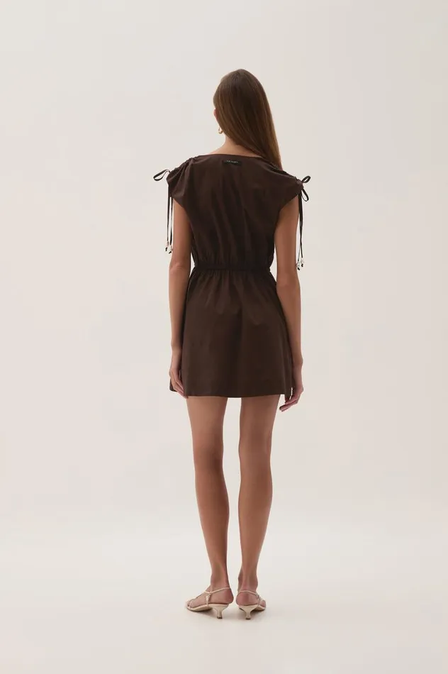 Aje Dresses Marley Mini Dress Chocolate 8211 Women Aje Dresses Marley Mini Dress Chocolate 8211 Women