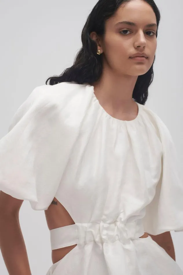 Aje Dresses Mimosa Cut Out Mini Dress Ivory 8211 Women Aje Dresses Mimosa Cut Out Mini Dress Ivory 8211 Women