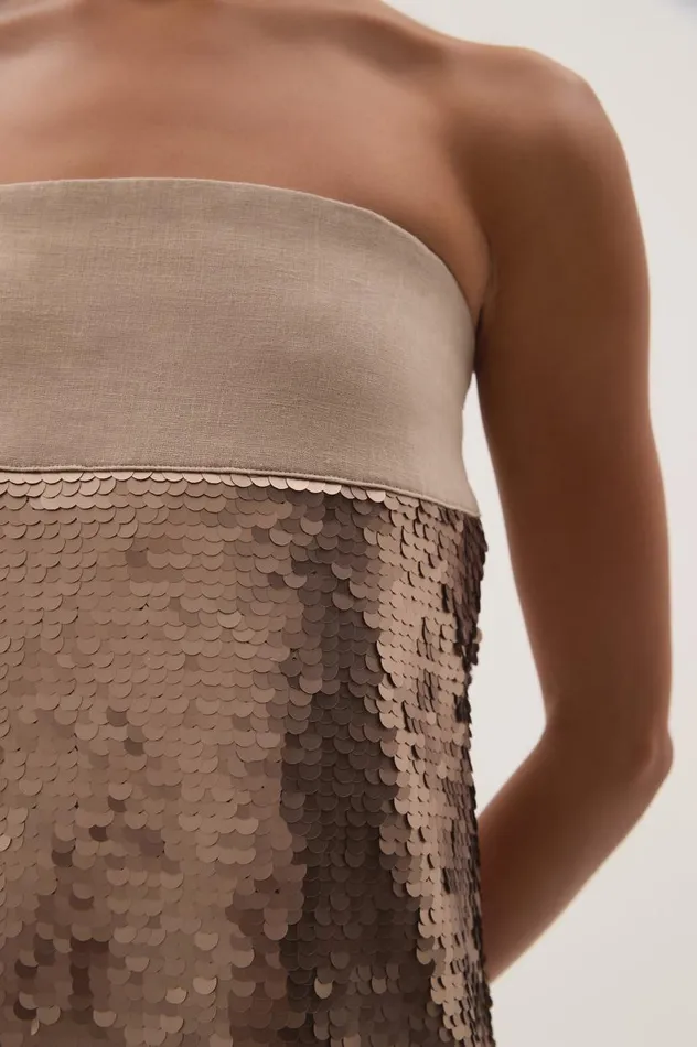 Aje Dresses Nebula Mini Dress Champagne Sequin 8211 Women Aje Dresses Nebula Mini Dress Champagne Sequin 8211 Women