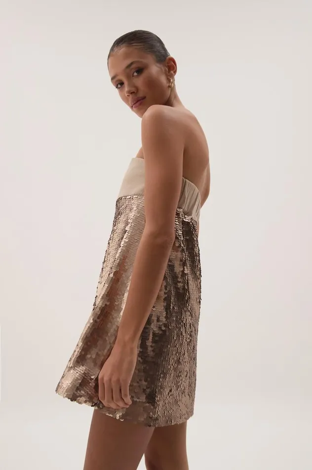 Aje Dresses Nebula Mini Dress Champagne Sequin 8211 Women Aje Dresses Nebula Mini Dress Champagne Sequin 8211 Women