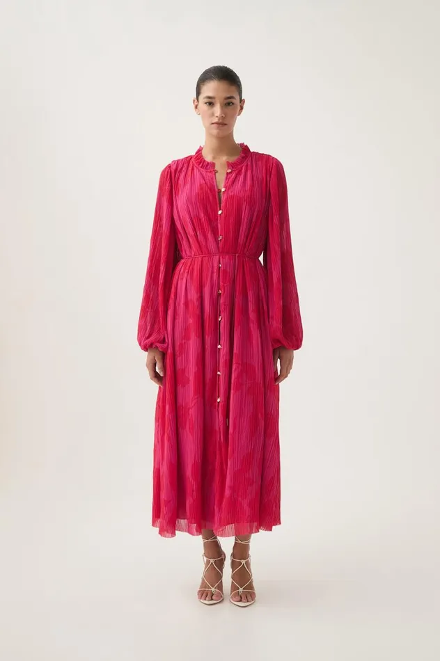 Aje Dresses Pelmet Midi Dress Florescent Rose 8211 Women