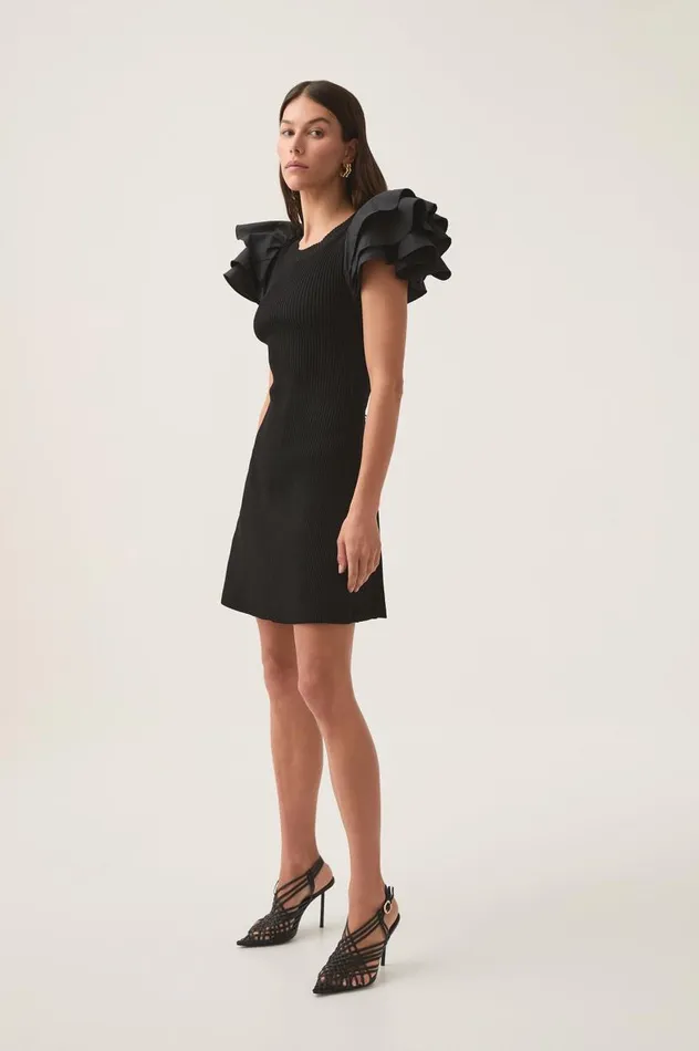 Aje Dresses Questa Puff Mini Dress Black 8211 Women Aje Dresses Questa Puff Mini Dress Black 8211 Women