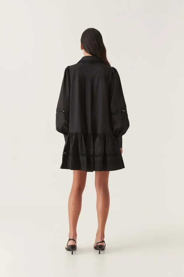 Aje Dresses Reva Wave Trim Mini Dress Black 8211 Women Aje Dresses Reva Wave Trim Mini Dress Black 8211 Women