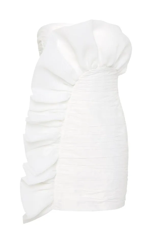 Aje Dresses Telma Ruffle Micro Mini Dress Ivory 8211 Women Aje Dresses Telma Ruffle Micro Mini Dress Ivory 8211 Women