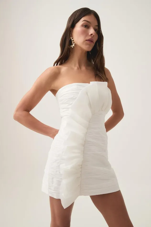 Aje Dresses Telma Ruffle Micro Mini Dress Ivory 8211 Women Aje Dresses Telma Ruffle Micro Mini Dress Ivory 8211 Women