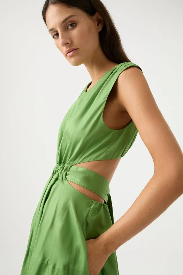 Aje Dresses Zorina Tie Midi Dress Fern Green 8211 Women Aje Dresses Zorina Tie Midi Dress Fern Green 8211 Women