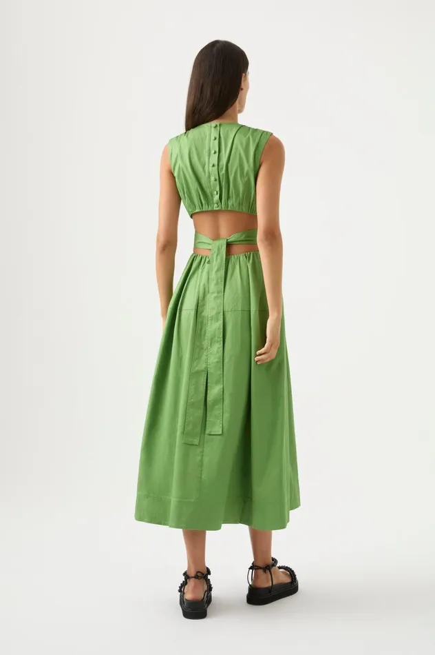 Aje Dresses Zorina Tie Midi Dress Fern Green 8211 Women Aje Dresses Zorina Tie Midi Dress Fern Green 8211 Women