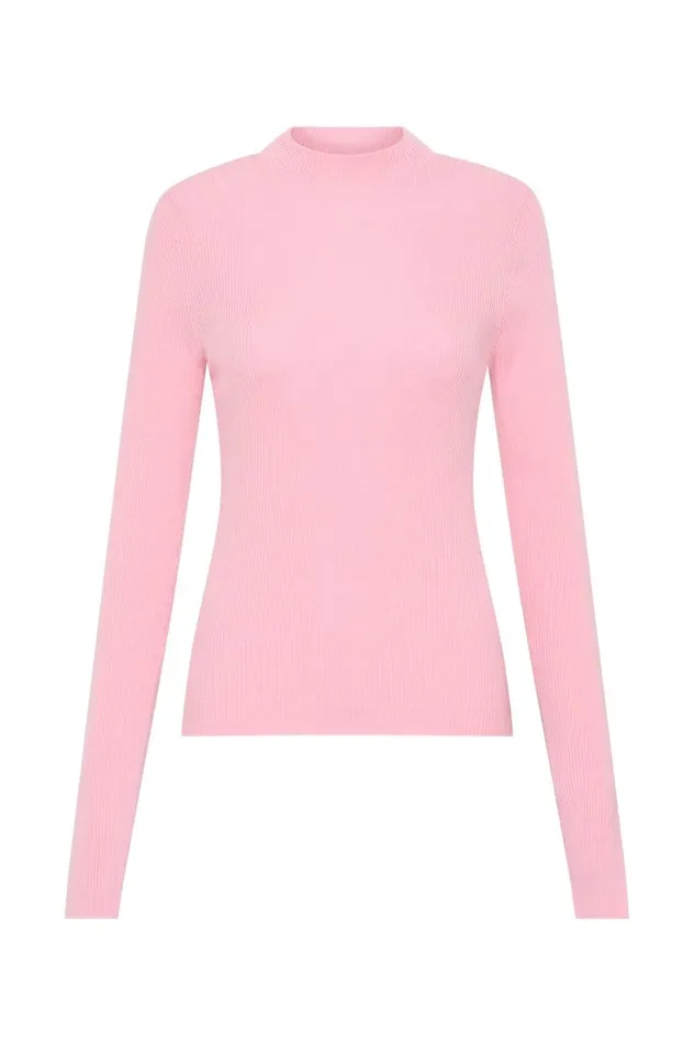 Aje Knitwear and Jumpers Carolina Rib Knit Top Chalk Pink 8211 Women Aje Knitwear and Jumpers Carolina Rib Knit Top Chalk Pink 8211 Women