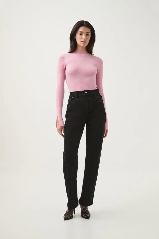 Aje Knitwear and Jumpers Carolina Rib Knit Top Chalk Pink 8211 Women Aje Knitwear and Jumpers Carolina Rib Knit Top Chalk Pink 8211 Women