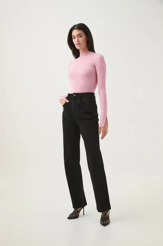 Aje Knitwear and Jumpers Carolina Rib Knit Top Chalk Pink 8211 Women Aje Knitwear and Jumpers Carolina Rib Knit Top Chalk Pink 8211 Women