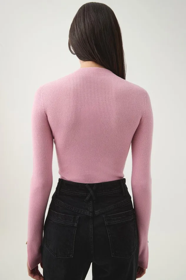 Aje Knitwear and Jumpers Carolina Rib Knit Top Chalk Pink 8211 Women Aje Knitwear and Jumpers Carolina Rib Knit Top Chalk Pink 8211 Women